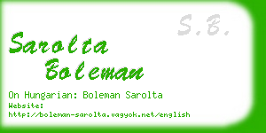 sarolta boleman business card